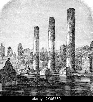 Macellum de Pozzuoli, ruines du temple de Sérapis sur les champs phlégréens de Pozzuoli près de Naples, Italie du Sud, Europe Banque D'Images