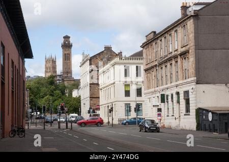 Vue sur Elderslie Street, Glasgow, Écosse au Royaume-Uni Banque D'Images