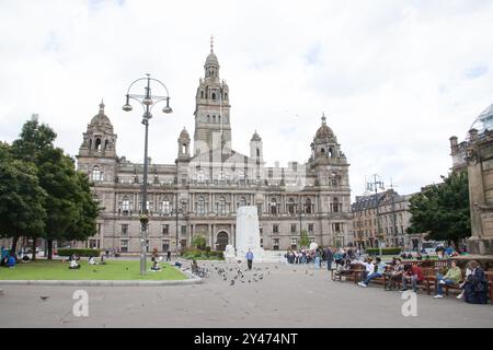 Vues de George Square dans le centre-ville de Glasgow, Écosse au Royaume-Uni Banque D'Images