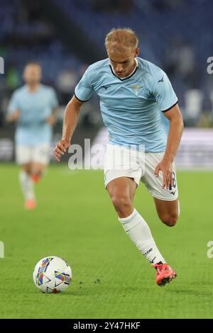 Rome, Italie 16.09.2024 : Gustav Isaksen du Lazio lors du championnat italien de football Serie A Enilive 2024-2025 match SS Lazio vs Hellas Vérone au Stadio Olimpico à Rome le 2024 septembre. Banque D'Images