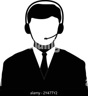 Icône de service, représentant du support client, service de réception d'appel, support client, support d'assistance, service d'assistance technique Illustration de Vecteur