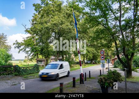 La soi-disant frontière verte, à l'ancien poste frontalier Grenzweg près de Straelen-Kastanienburg et NL Velden, entre l'Allemagne et les pays-Bas, avv Banque D'Images