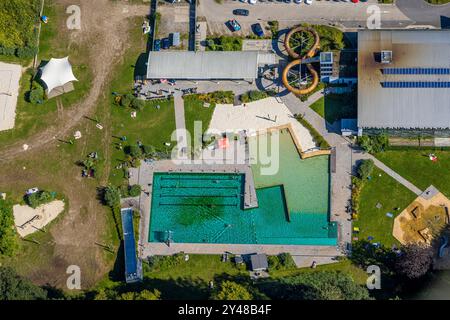 Luftbild, Klutertbad Freibad und Hallenbad mit Wasserrutsche, Naturbad Schwimmbad, Altenvoerde, Ennepetal, Ruhrgebiet, Nordrhein-Westfalen, Deutschland ACHTUNGxMINDESTHONORARx60xEURO *** vue aérienne, piscine extérieure Klutertbad et piscine intérieure avec toboggan aquatique, piscine naturelle, Altenvoerde, Ennepetal, Ruhr area, Rhénanie du Nord-Westphalie, Allemagne ATTENTIONxMINDESTHONORARx60xEURO Banque D'Images