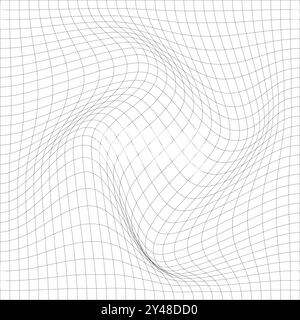 Image en noir et blanc d'une onde avec un motif de grille. Illustration vectorielle Illustration de Vecteur