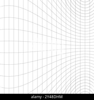 Illustration vectorielle de lignes se croisant dans un motif courbe en forme de grille à trois dimensions. Plan pour plans, mises en page ou Elemen décoratifs Illustration de Vecteur