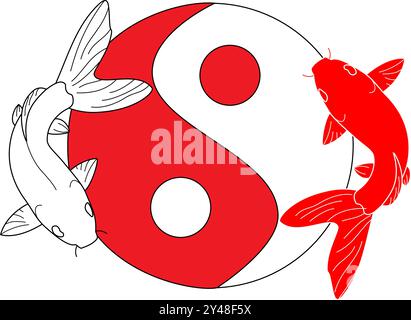 vecteur de koi et yin et yang poissons, bon pour la conception Illustration de Vecteur