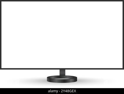 Moniteur d'ordinateur ou une maquette de téléviseur avec un fond blanc. Illustration vectorielle Illustration de Vecteur