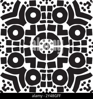 Conception de vecteur de fond tribal de tatouage noir blanc. Papier peint tribal de tatouage de motif sans couture Illustration de Vecteur
