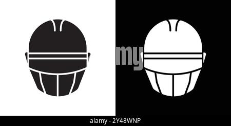 Icône de casque vecteur d'art de ligne noire dans le signe de collection d'ensemble de contour noir et blanc Illustration de Vecteur