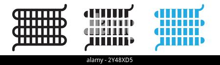 Marque de logo de ligne vectorielle d'icône de serpentin de condenseur ou style de contour de collection de jeu de symboles Illustration de Vecteur