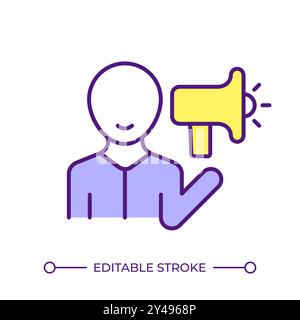 Icône de couleur RVB du directeur mégaphone Illustration de Vecteur