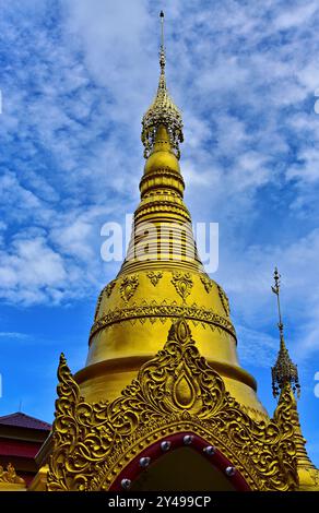 Temple birman de Dhammikarama, célèbre temple birman à George Town, Penang, Malaisie Banque D'Images