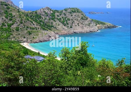 FRANCE. ÎLE DE SAINT-BARTHÉLEMY (977). LA PLAGE DU GOUVERNEUR. Banque D'Images
