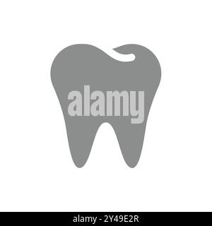 Icône de vecteur de dent humaine. Soins dentaires, symbole des dents. Illustration de Vecteur