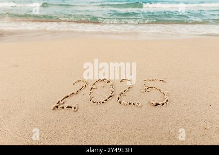 Inscription de Noël 2005 sur la plage Banque D'Images