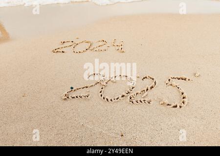 Inscription de Noël 2005 sur la plage Banque D'Images