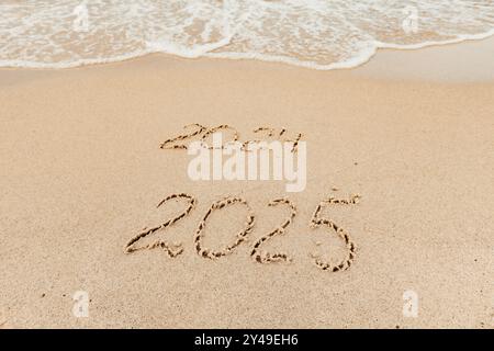 Inscription de Noël 2005 sur la plage Banque D'Images