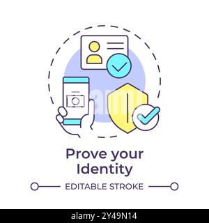 Prouvez votre identité icône de concept multicolore Illustration de Vecteur