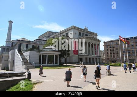 Riga, Lettonie- 23 juillet 2024 : Opéra national letton à Riga. Banque D'Images