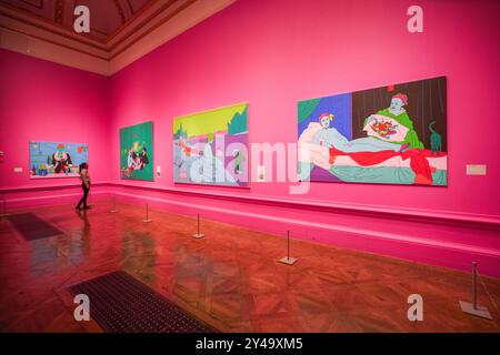 Londres, Royaume-Uni. 17 septembre 2024 . Œuvres de Michael Craig-Martin. La Royal Academy présente le plus grand travail de Michael Craig-Martin au Royaume-Uni à la Royal Academy qui regroupe plus de 120 œuvres importantes couvrant les années 1960 à nos jours, y compris la sculpture, l'installation, la peinture et le dessin, ainsi que des œuvres nouvellement conçues pour l'occasion. L'exposition se déroule du 21 septembre au 10 décembre crédit : amer Ghazzal/Alamy Live News Banque D'Images