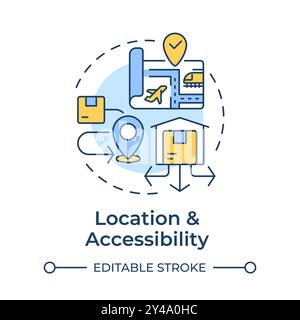 Icône de concept multicolore d'emplacement et d'accessibilité Illustration de Vecteur