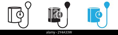 Icône de compteur de pression artérielle marque de logo de ligne vectorielle ou style de contour de collection de jeu de symboles Illustration de Vecteur