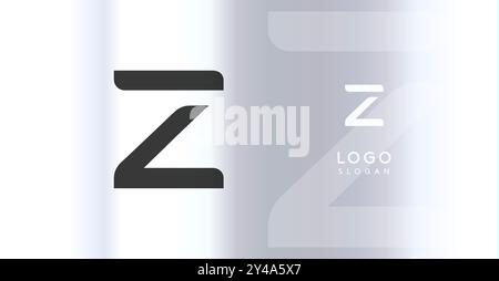 Logo futuriste audacieux monogramme, lettre minimaliste élégante Z pour une entreprise technologique innovante, science bio Lab, label sportif, futuriste et cosmique inspiré Illustration de Vecteur