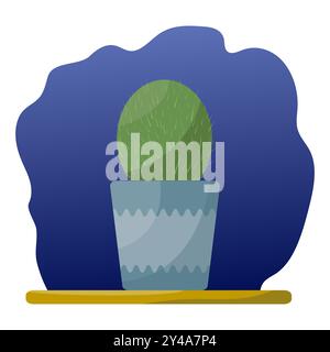 Le cactus pousse dans un pot, illustration vectorielle plate Illustration de Vecteur