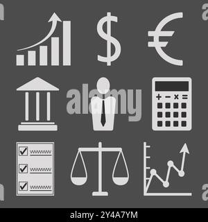 Ensemble d'icônes d'affaires, illustration vectorielle plate Illustration de Vecteur