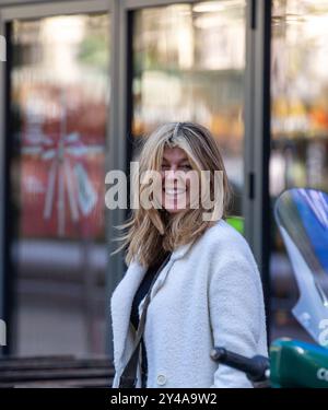 Londres, Angleterre, Royaume-Uni. 17 septembre 2024. Kate Galloway arrive aux Global Radio Studios pour son émission de radio du matin Credit : Richard Lincoln/Alamy Live News Banque D'Images