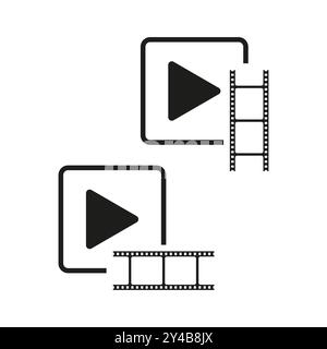 Icône du lecteur vidéo. Symbole pellicule. Bouton de jeu vectoriel. Illustration multimédia. Illustration de Vecteur