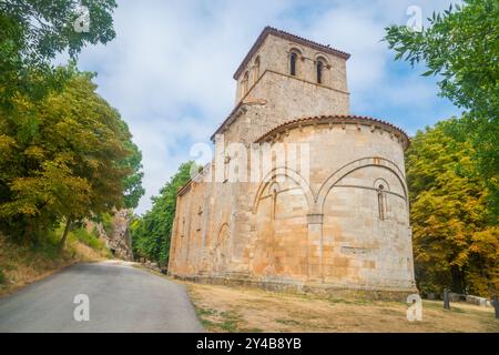 Église Nuestra Señora del Valle. Monasterio de Rodilla, province de Burgos, Castilla Leon, Espagne. Banque D'Images