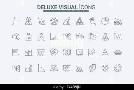 Augmentation et réduction des graphiques d'économie ou de tendance, augmentation des prix, recherche boursière illustration vectorielle de symboles de contour noir mince. Graphiques d'analyse de données avec icônes de lignes fléchées vers le haut et vers le bas définies. Illustration de Vecteur
