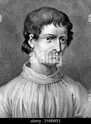 Giordano Bruno. Portrait du philosophe et poète italien Giordano Bruno (Filippo Bruno, 1548-1600) Banque D'Images