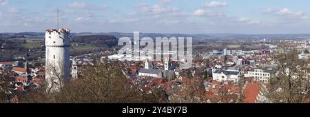 Vue de Ravensburg depuis le château de Veitsburg Banque D'Images