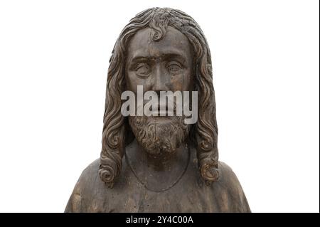 Christ sur l'âne palmier, c. 1500, détail, sur fond blanc, Musée Zeppelin, Friedrichshafen, Bade-Wuertemberg, Allemagne, Europe Banque D'Images