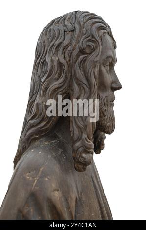 Christ sur l'âne palmier, c. 1500, détail, sur fond blanc, Musée Zeppelin, Friedrichshafen, Bade-Wuertemberg, Allemagne, Europe Banque D'Images