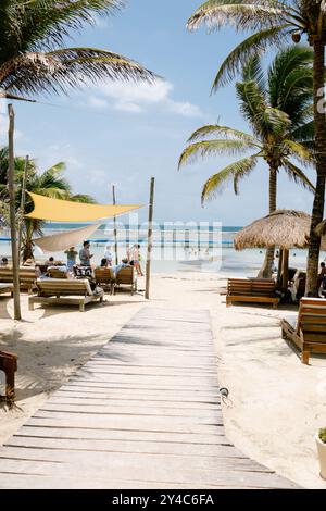 costa maya - plage de sable - juillet 2024 Banque D'Images