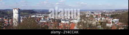 Vue de Ravensburg depuis le château de Veitsburg Banque D'Images