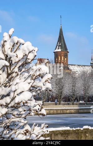 Kaliningrad, Russie, 2021, janvier 29 : Cathédrale de Kaliningrad. Le centre historique de la ville. La tombe d'Emmanuel Kant. La cathédrale notre-Dame Banque D'Images