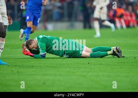 Munich, Allemagne. 17 septembre 2024. Manuel NEUER, gardien de but FCB 1 crashin the Group League match FC BAYERN MUENCHEN - DINAMO ZAGREB de football UEFA Champions League dans la saison 2024/2025 à Munich, Sep 17, 2024, FCB, 1. Spieltag, Muenchen photographe : ddp images/STAR-images crédit : ddp Media GmbH/Alamy Live News Banque D'Images