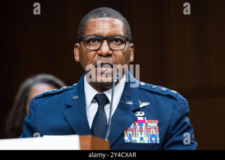 Washington, États-Unis. 17 septembre 2024. Le lieutenant-général Randall Reed s'exprimant lors d'une audience du Comité sénatorial des services armés au Capitole des États-Unis à Washington, DC. (Photo de Michael Brochstein/Sipa USA) crédit : Sipa USA/Alamy Live News Banque D'Images