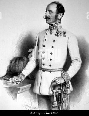 LUDWIG von BENEDEK (1804-1881) général de l'armée austro-hongroise en lithographie 1857. Banque D'Images