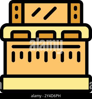 Vitrine de boulangerie montrant une variété de pains et de pâtisseries fraîchement cuits, invitant les clients à se livrer à de délicieuses friandises Illustration de Vecteur