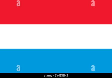 Vecteur drapeau du Luxembourg. Drapeau du Luxembourg signe isolé. Drapeau national du Luxembourg icône de symbole plat pour l'impression de n'importe quelle taille. SPE 10 Illustration de Vecteur