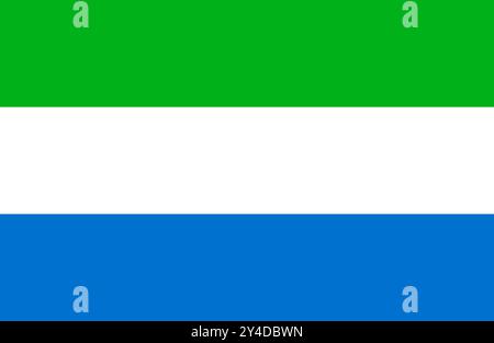 Vecteur drapeau Sierra Leone. Drapeau de Sierra Leone signe isolé. Drapeau national de Sierra Leone icône de symbole plat pour l'impression de n'importe quelle taille. SPE 10 Illustration de Vecteur