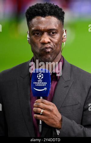 Milan, Italie. 17 septembre 2024. Ancien joueur Clarence Seedorf lors du match de football de l'UEFA Champions League 2024/205 entre l'AC Milan et le Liverpool FC au stade San Siro de Milan (Italie), le 17 septembre 2024. Crédit : Insidefoto di andrea staccioli/Alamy Live News Banque D'Images