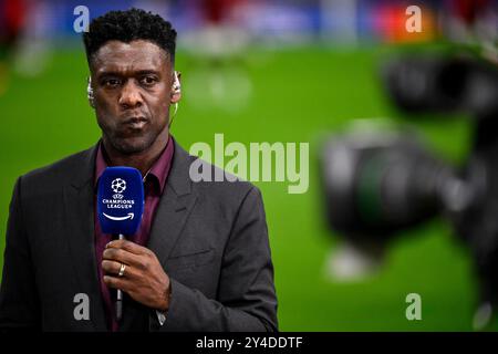 Milan, Italie. 17 septembre 2024. Ancien joueur Clarence Seedorf lors du match de football de l'UEFA Champions League 2024/205 entre l'AC Milan et le Liverpool FC au stade San Siro de Milan (Italie), le 17 septembre 2024. Crédit : Insidefoto di andrea staccioli/Alamy Live News Banque D'Images