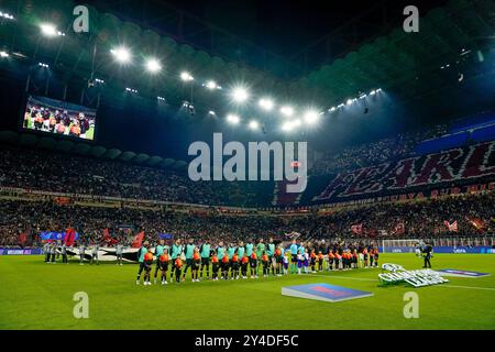 Milan, Italie. 17 septembre 2024. Équipe lors du match MD1 de l'UEFA Champions League 2024/25 phase de Ligue entre l'AC Milan et le Liverpool FC au Stadio San Siro le 17 septembre 2024 à Milan, en Italie. Crédit : Giuseppe Maffia/Alamy Live News Banque D'Images