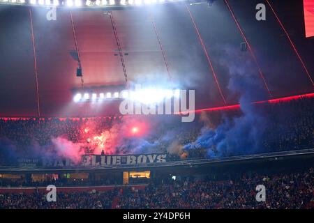 Munich, Allemagne. 17 septembre 2024. Zagreb fans dans le match de la ligue de groupe FC BAYERN MUENCHEN - DINAMO ZAGREB 9-2 de football UEFA Champions League dans la saison 2024/2025 à Munich, Sep 17, 2024, FCB, 1. Spieltag, Muenchen photographe : ddp images/STAR-images crédit : ddp Media GmbH/Alamy Live News Banque D'Images